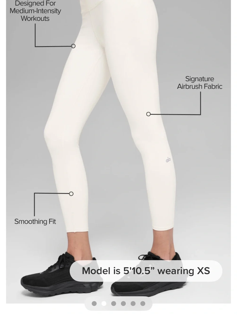 ALO Yoga High-Waist Airbrushed Legging in Ivory Cream